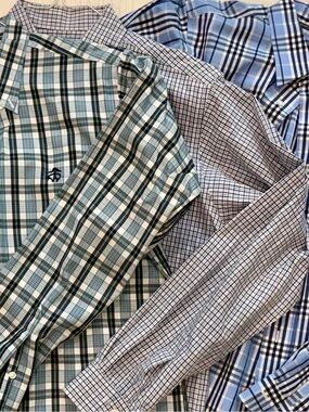 Brooks Brothers Boys XL Button Down Shirts Bundle 3 Plaid Fits Men’s Small